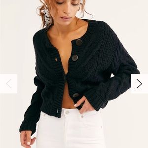 Free People Bonfire Cardi Black XS